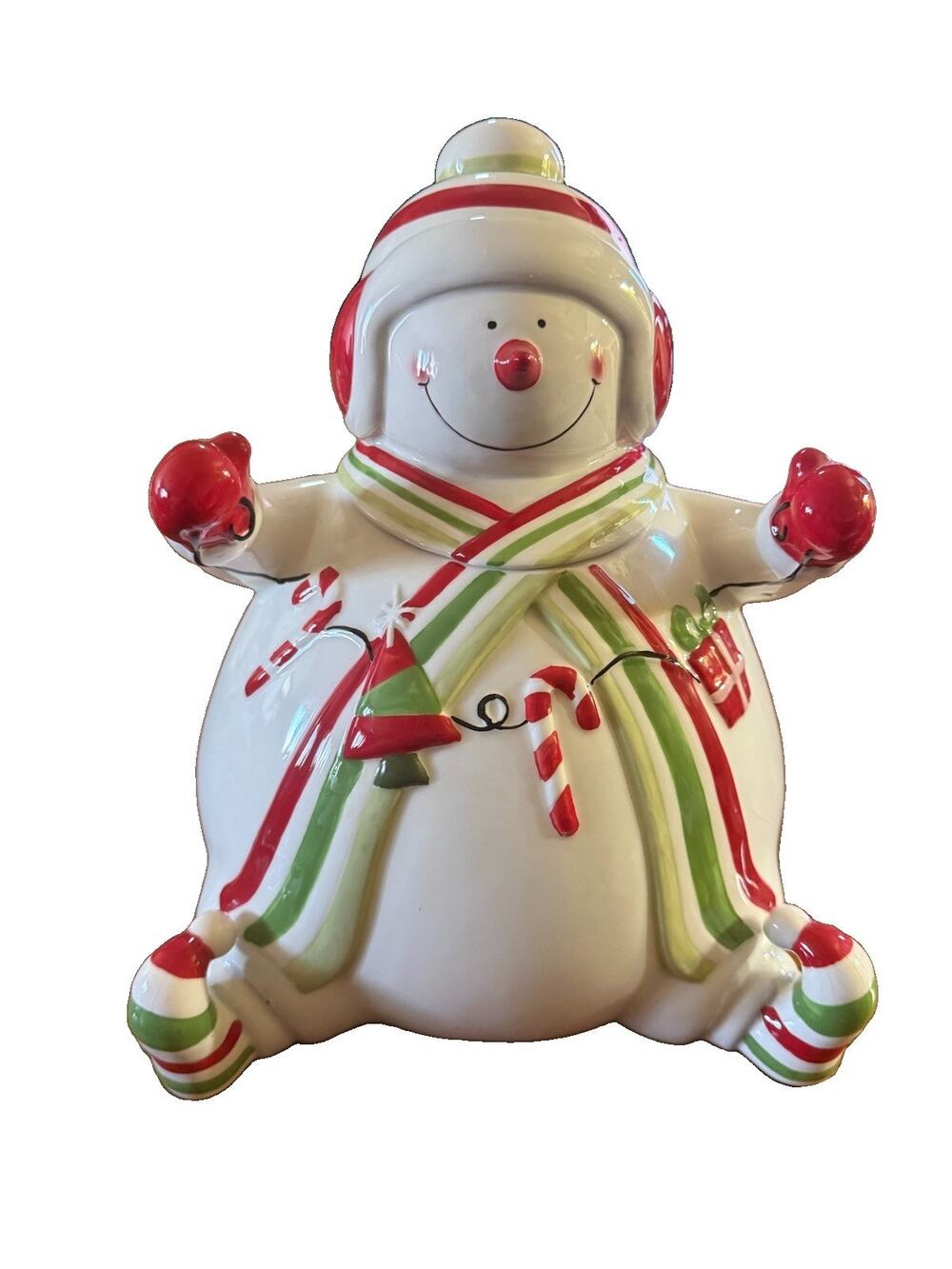 American Atelier Snowman Cookie Jar Ceramic Christmas 5615